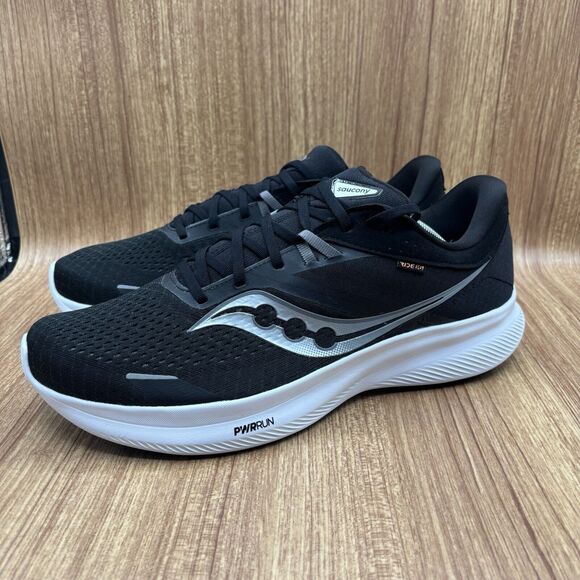 NEW Saucony Ride 16 Men's Black White Running Shoes Size 12 Sneakers - Picture 3 of 8